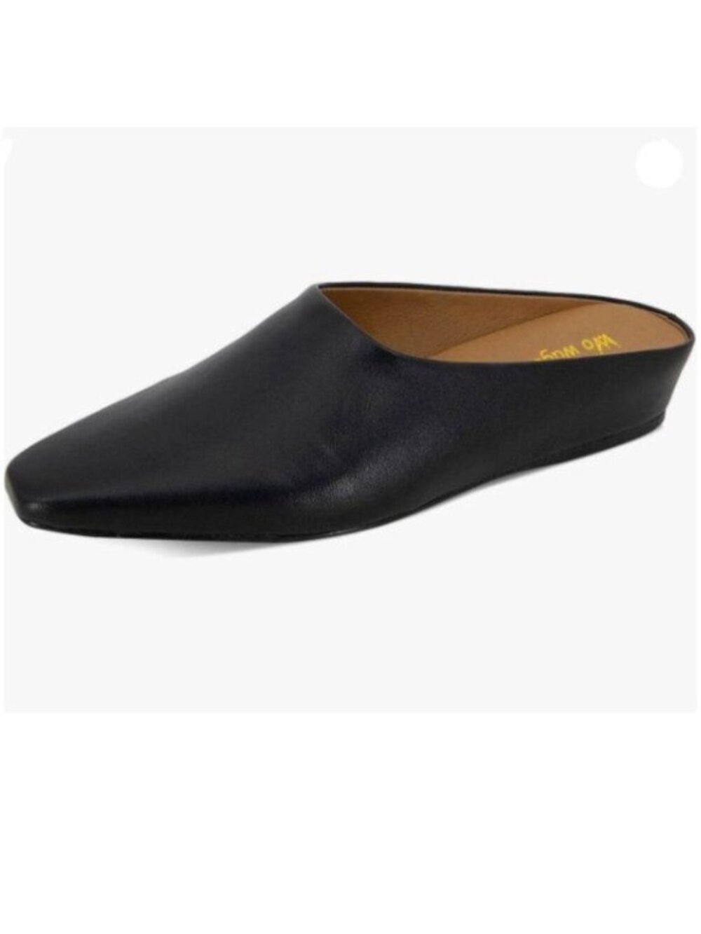 Women Mules Low Wedge Heels Slippers Square Toe Slip On Shoe Indoor Black Shoes